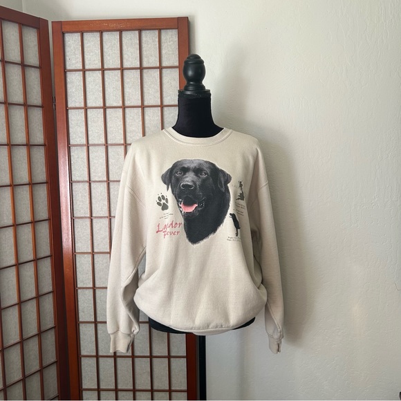 Vintage 80s 90s Oversized Graphic Labrador Dog Crewneck Hoodie / Sweatshirt - Picture 1 of 13